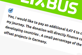 Yes, I would like to offset my carbon footprint Eco-friendly travel with FlixBus